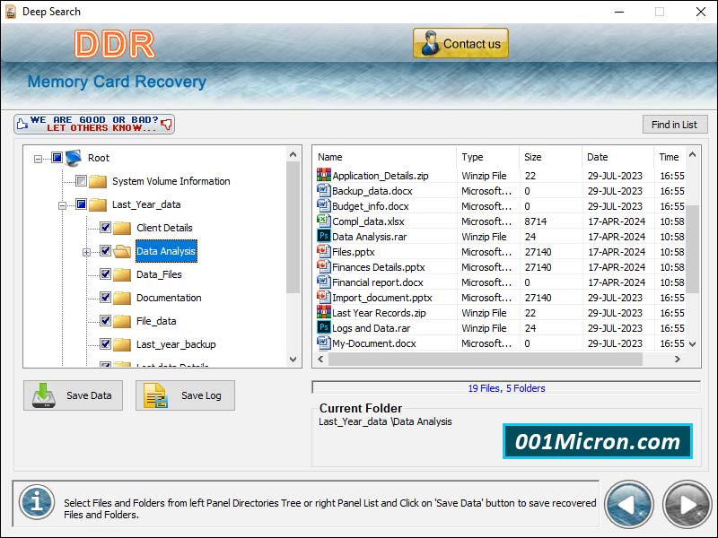 Screenshot of Memory Card Data Recovery