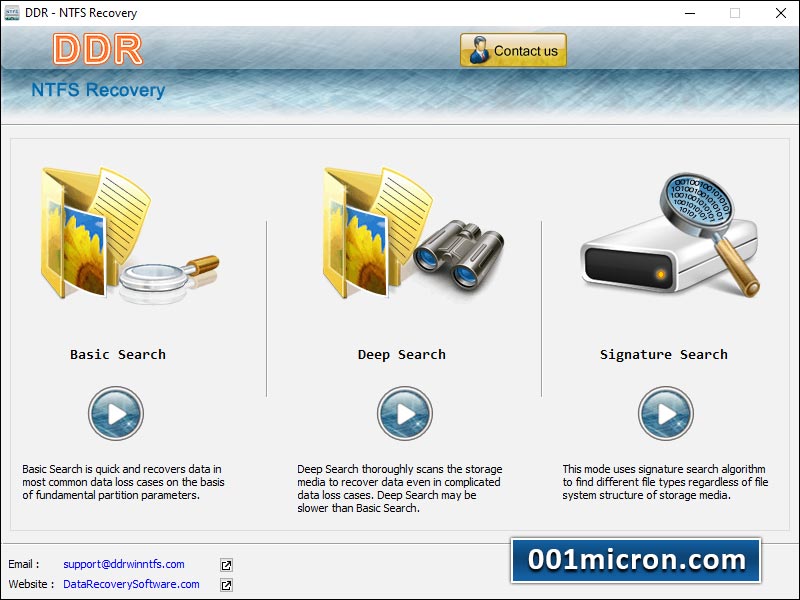 Screenshot of NTFS Data Recovery