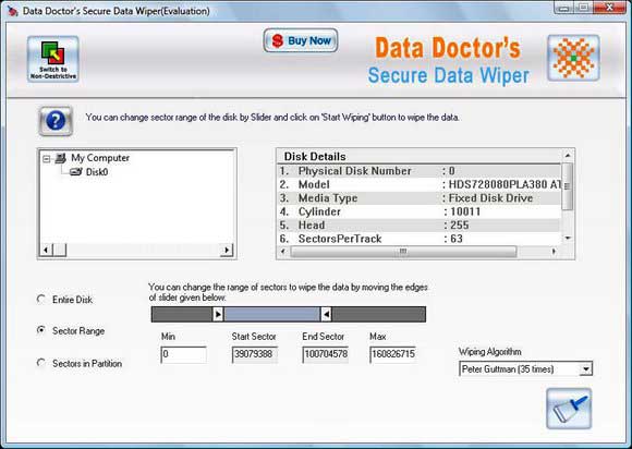 Screenshot of 001Micron Data Wiping Software 3.0.1.5
