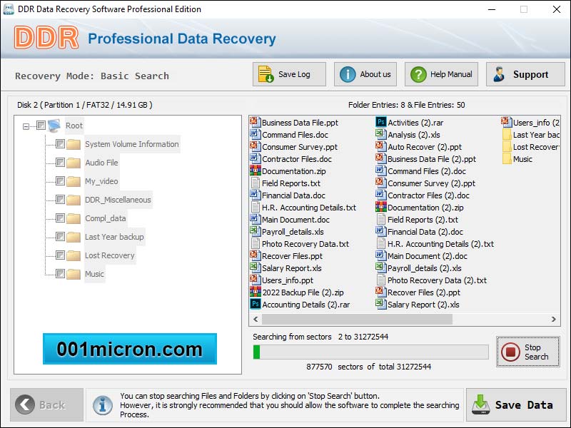 Screenshot of Recuperare I File