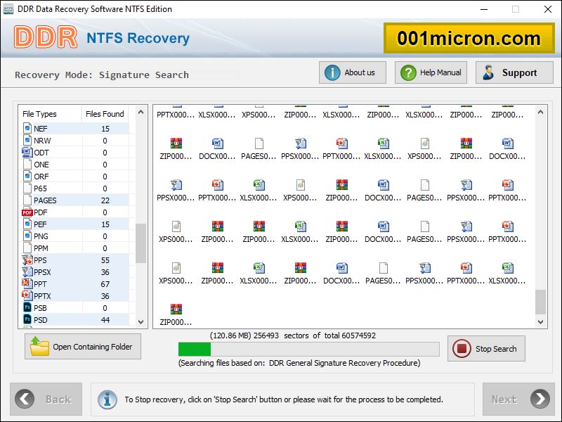 Screenshot of 001Micron NTFS Data Undelete Tool