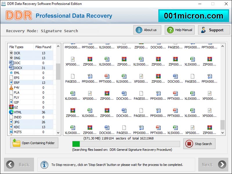 Screenshot of Recuperar Arquivos