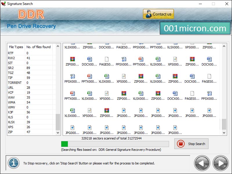 Screenshot of 001Micron USB Drive Recovery Review 4.8.3.1