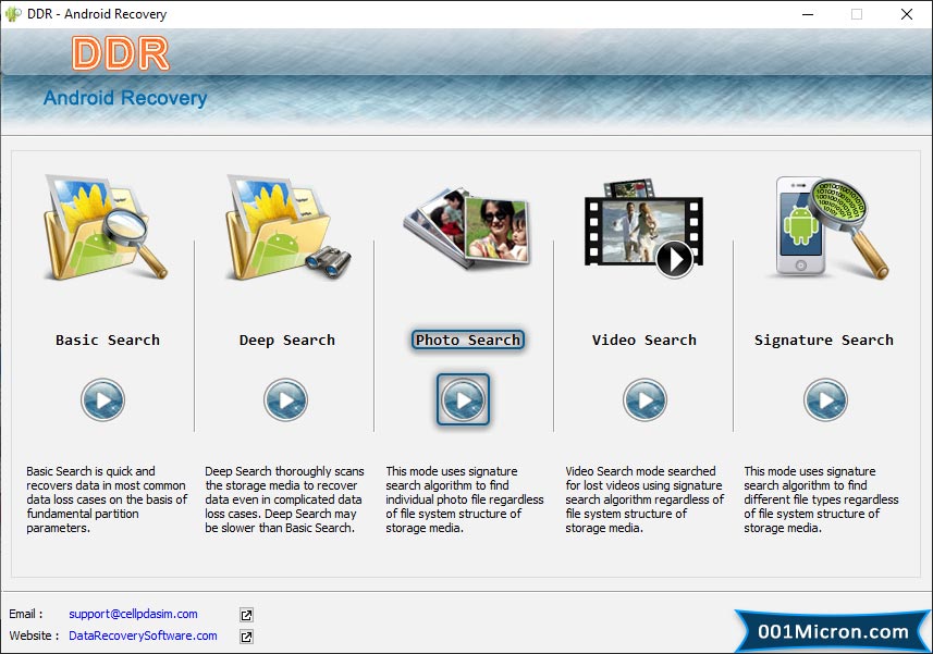 Android Data Recovery software Screenshot