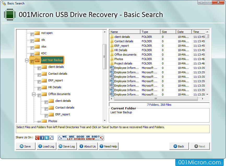 USB Drive Data Recovery Software screenshots to recover data from pen