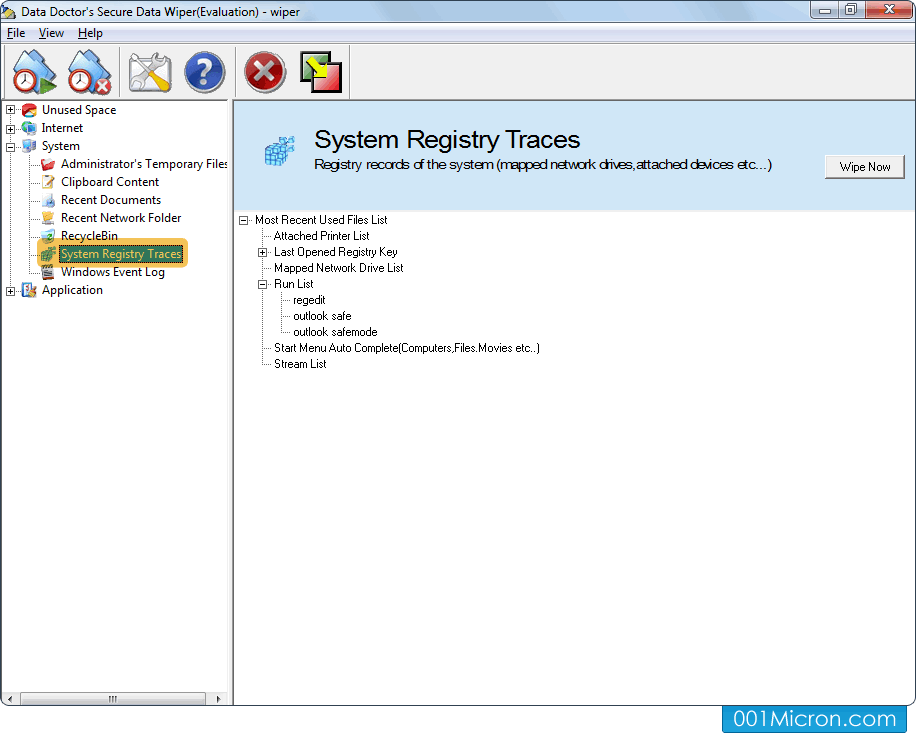 Wipe System Registry records