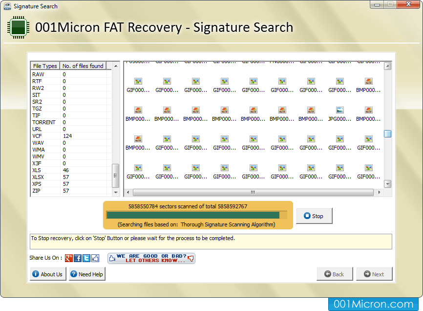 FAT 데이터 복구 소프트웨어를 화면 캡처