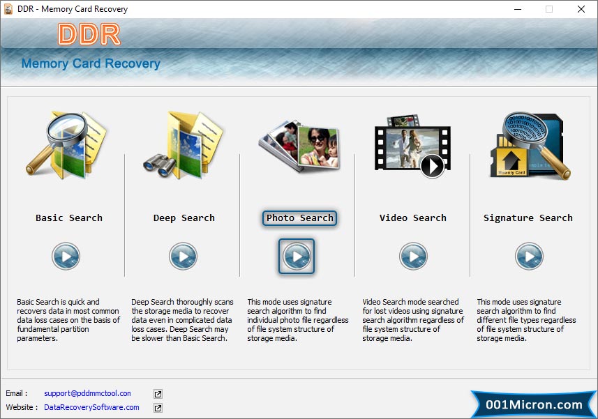 Memory Card Data Recovery Software Screenshot