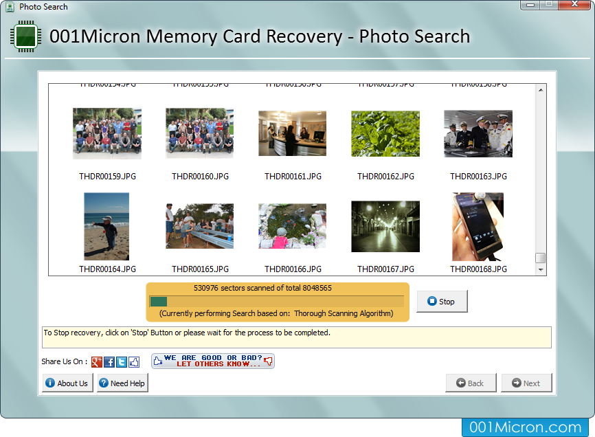 메모리 카드 데이터 복구 소프트웨어를 화면 캡처