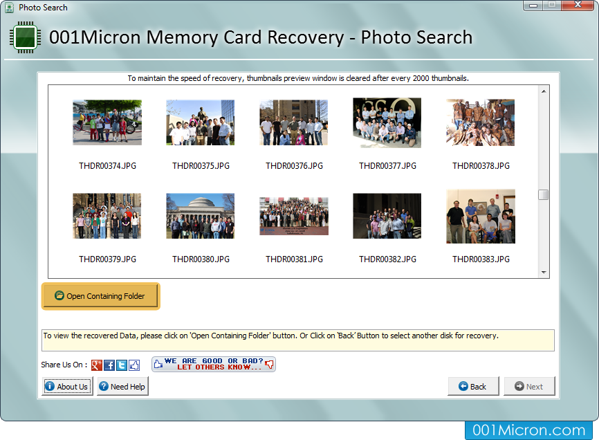 Screenshot of storage drive selection for Memory card recovery software