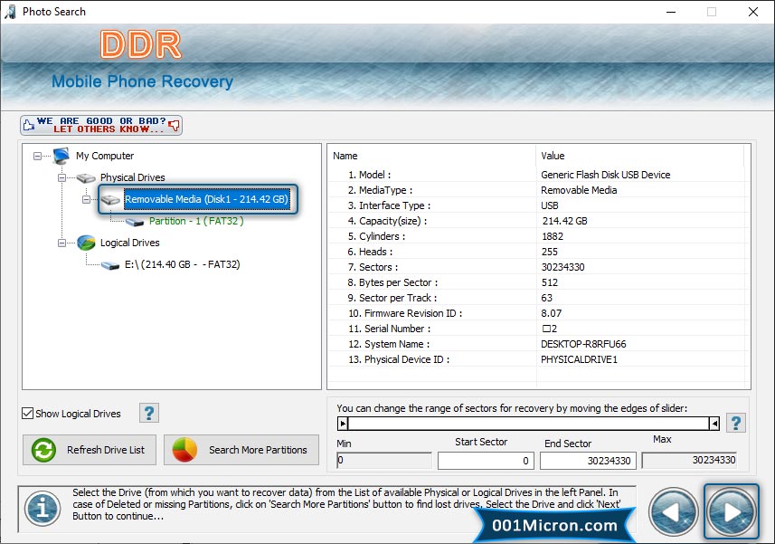 Select the partition