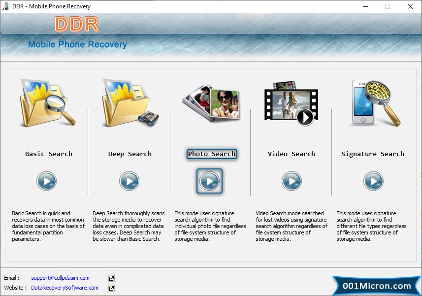 Mobile Phone Data Recovery Software Screenshot