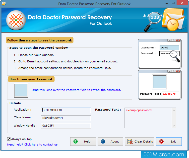 Open Password Recovery Software For Outlook