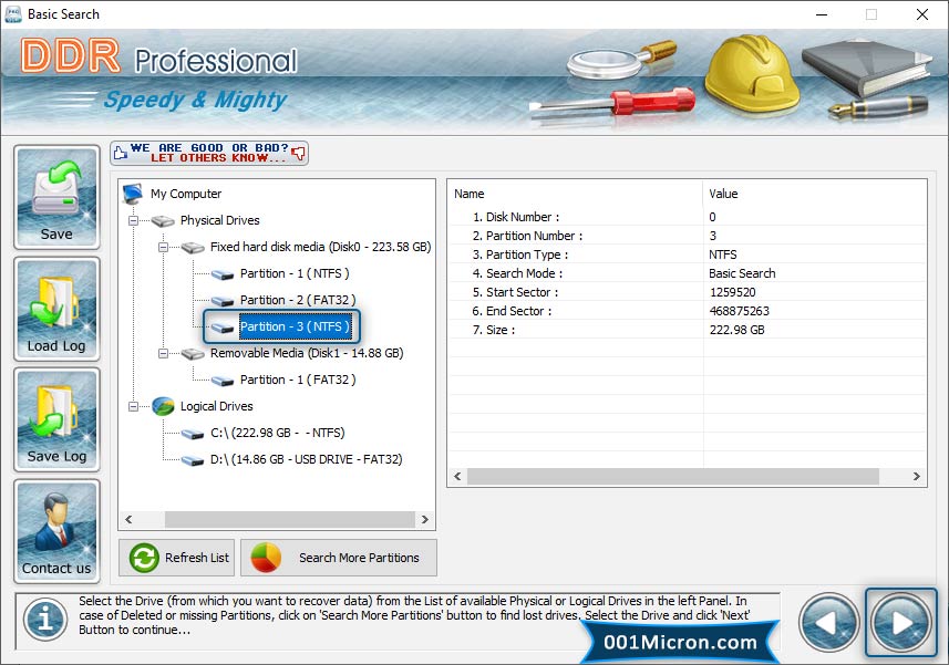 Windows Data Recovery Software Screenshot