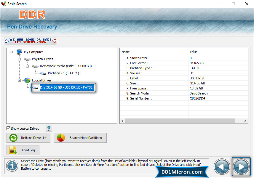 USB Drive Data Recovery Software Screenshot